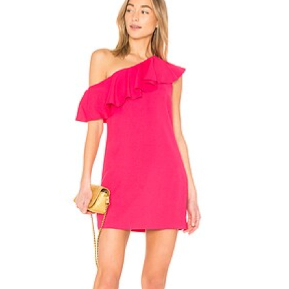 Joie Vibrant Pink One-Shoulder Dress